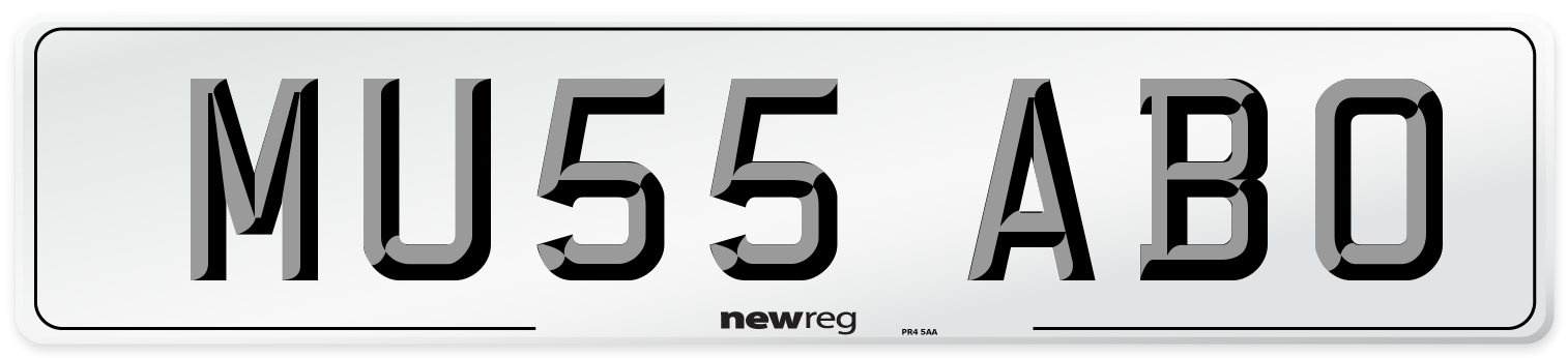 MU55 ABO Number Plate from New Reg